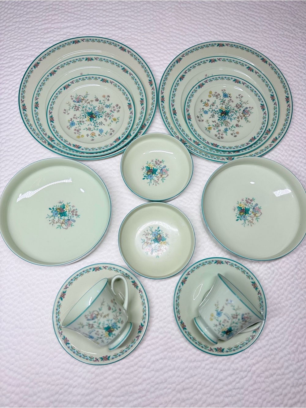 Vintage Noritake Paradise 8223 W80 China 14 Pc Set for 2 Japan